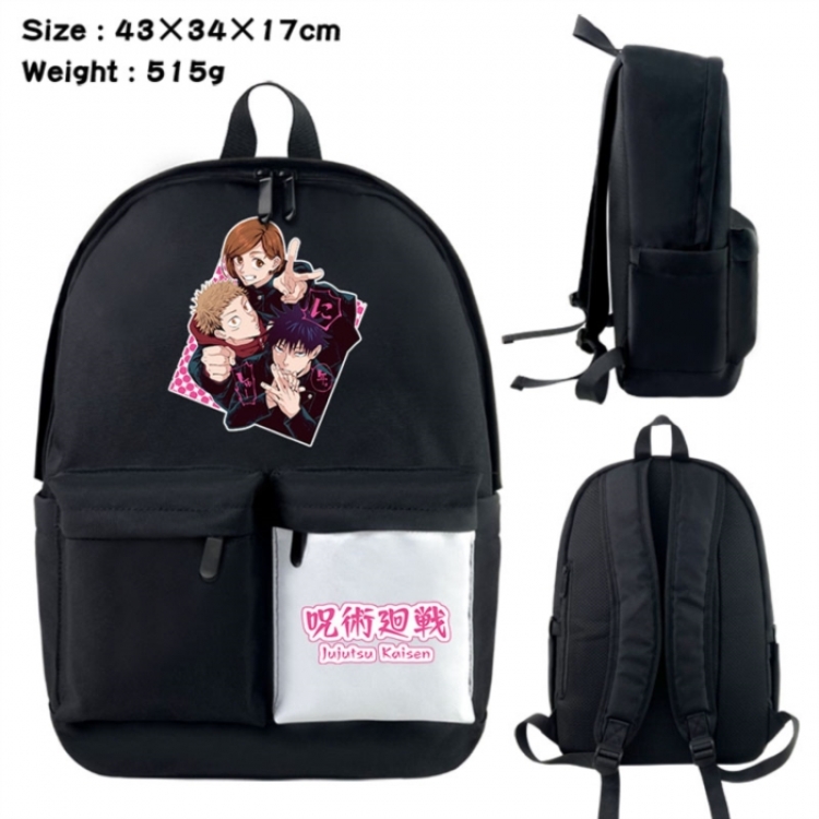 Jujutsu Kaisen Anime black and white classic waterproof canvas backpack 43X34X17CM