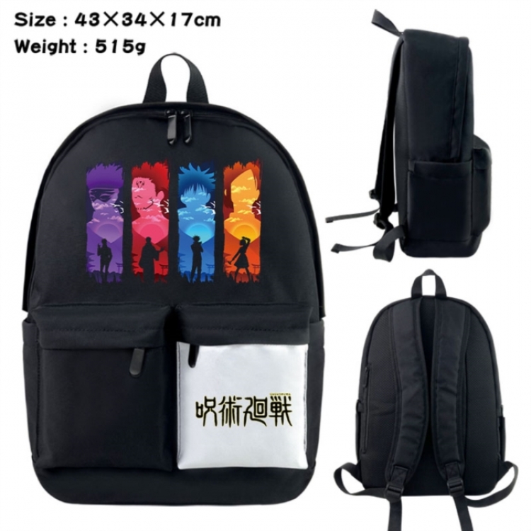 Jujutsu Kaisen Anime black and white classic waterproof canvas backpack 43X34X17CM