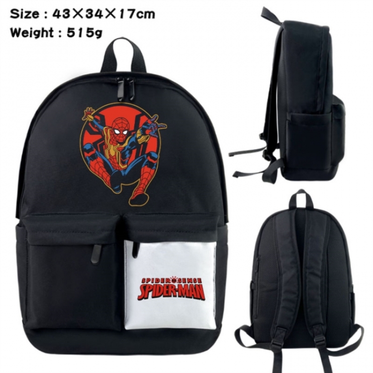 Marvel Anime black and white classic waterproof canvas backpack 43X34X17CM