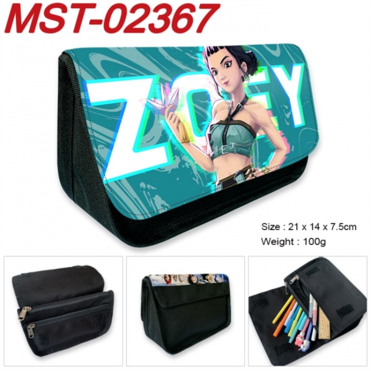 K-Pop Demon Hunters Anime Velcro canvas zipper pencil case Pencil Bag 21x14x7.5cm