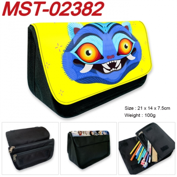 K-Pop Demon Hunters Anime Velcro canvas zipper pencil case Pencil Bag 21x14x7.5cm