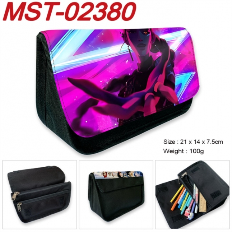 K-Pop Demon Hunters Anime Velcro canvas zipper pencil case Pencil Bag 21x14x7.5cm