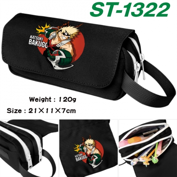 My Hero Academia Anime waterproof canvas portable double-layer pencil bag cosmetic bag 21x11x7cm