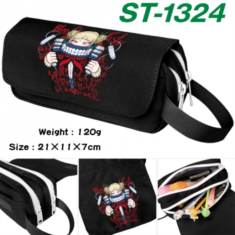 My Hero Academia Anime waterproof canvas portable double-layer pencil bag cosmetic bag 21x11x7cm