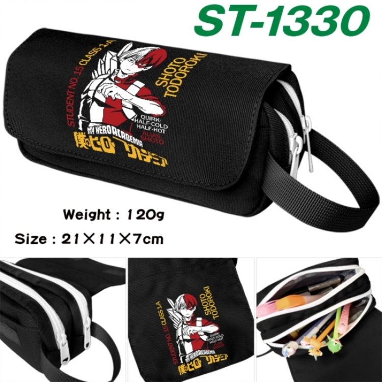 My Hero Academia Anime waterproof canvas portable double-layer pencil bag cosmetic bag 21x11x7cm