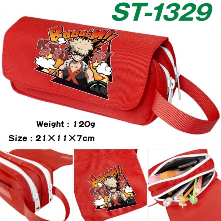 My Hero Academia Anime waterproof canvas portable double-layer pencil bag cosmetic bag 21x11x7cm
