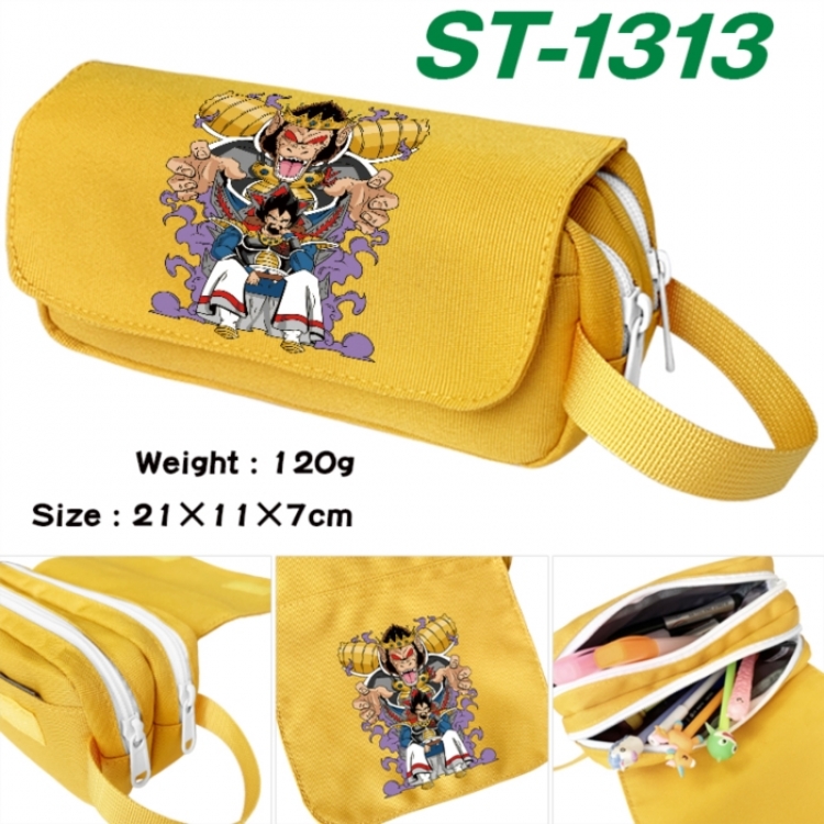 DRAGON BALL Anime waterproof canvas portable double-layer pencil bag cosmetic bag 21x11x7cm