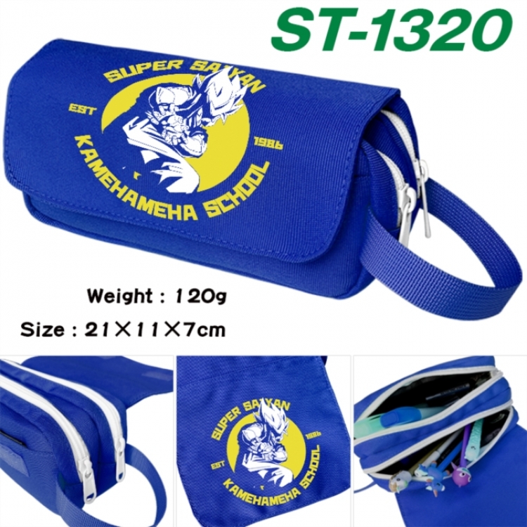 DRAGON BALL Anime waterproof canvas portable double-layer pencil bag cosmetic bag 21x11x7cm