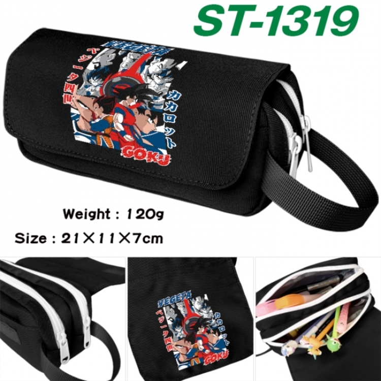 DRAGON BALL Anime waterproof canvas portable double-layer pencil bag cosmetic bag 21x11x7cm