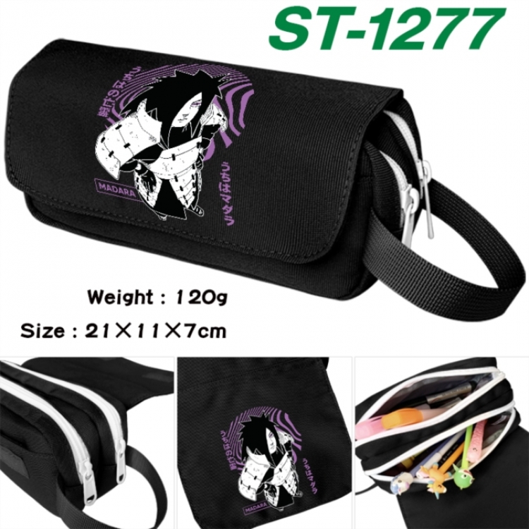 Naruto Anime waterproof canvas portable double-layer pencil bag cosmetic bag 21x11x7cm