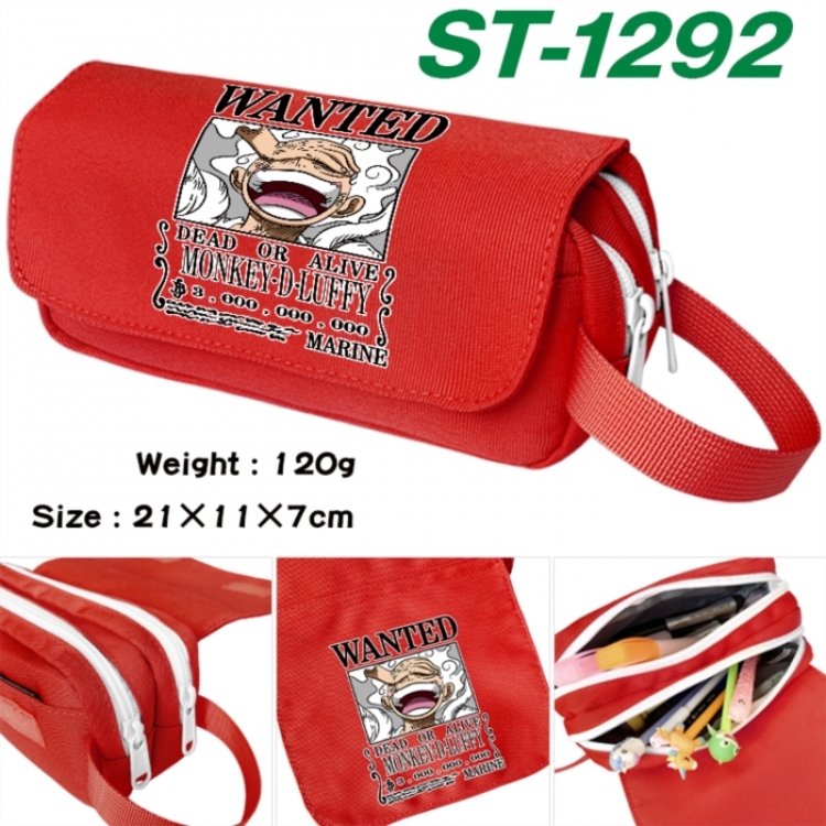 One Piece Anime waterproof canvas portable double-layer pencil bag cosmetic bag 21x11x7cm