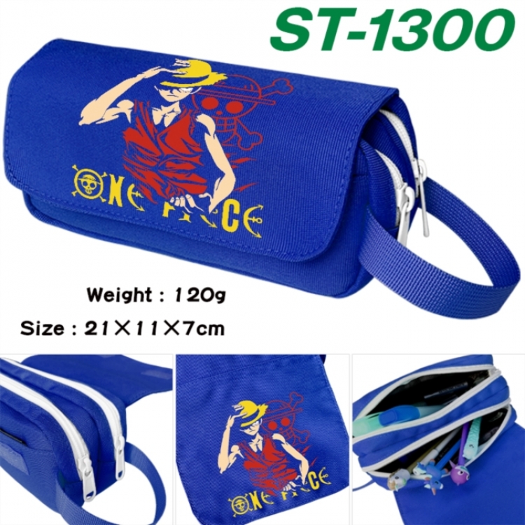 One Piece Anime waterproof canvas portable double-layer pencil bag cosmetic bag 21x11x7cm