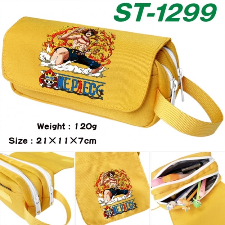 One Piece Anime waterproof canvas portable double-layer pencil bag cosmetic bag 21x11x7cm