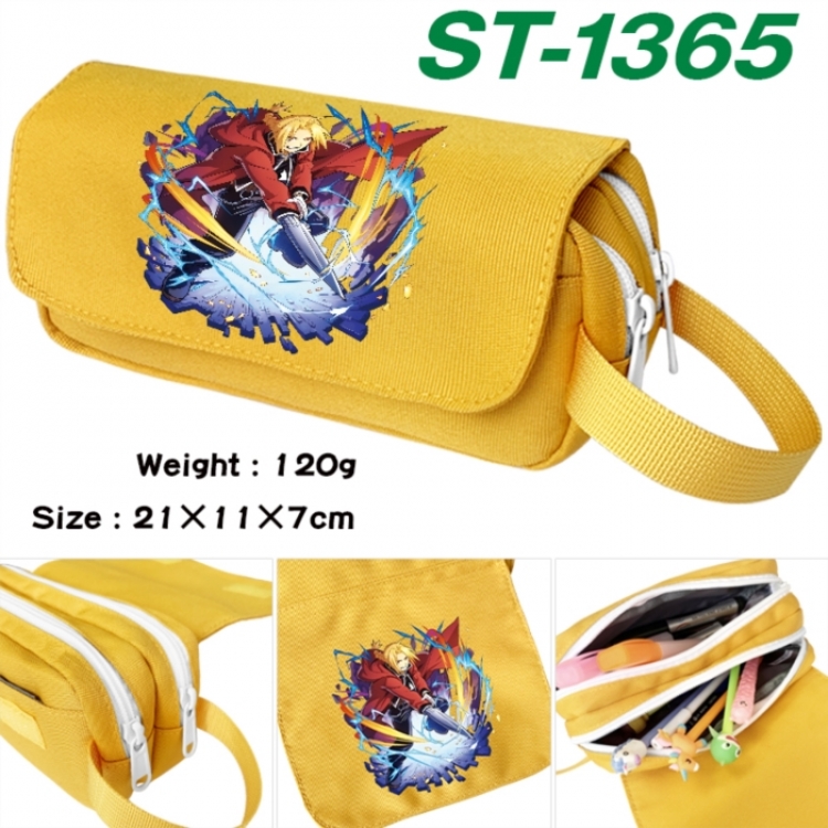 Fullmetal Alchemist Anime waterproof canvas portable double-layer pencil bag cosmetic bag 21x11x7cm