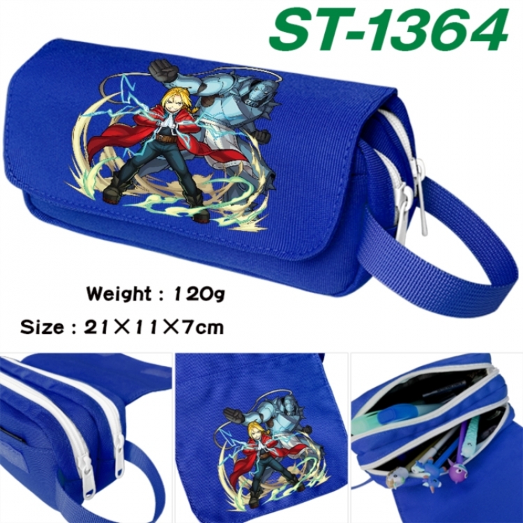 Fullmetal Alchemist Anime waterproof canvas portable double-layer pencil bag cosmetic bag 21x11x7cm