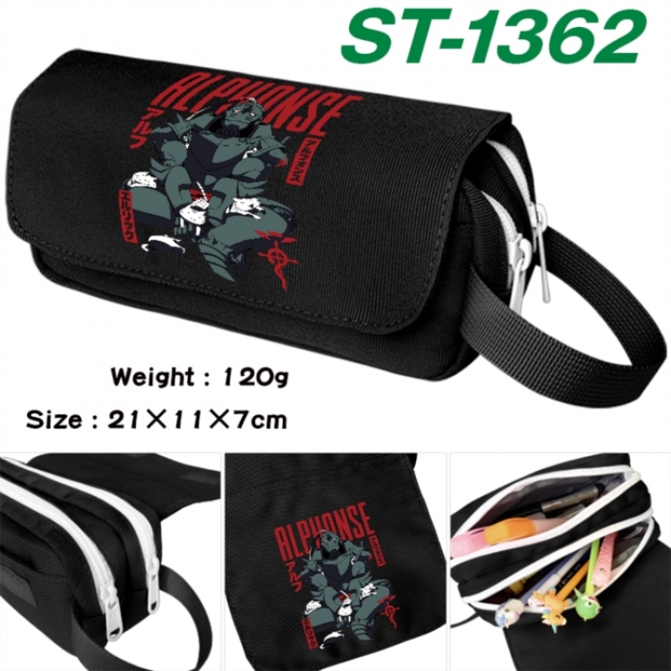 Fullmetal Alchemist Anime waterproof canvas portable double-layer pencil bag cosmetic bag 21x11x7cm