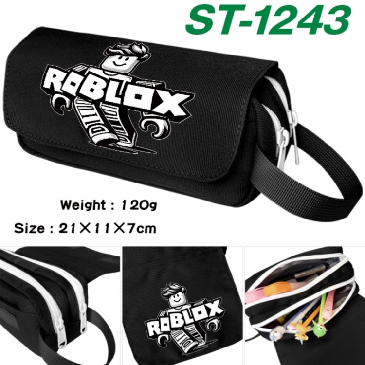 Roblox Anime waterproof canvas portable double-layer pencil bag cosmetic bag 21x11x7cm