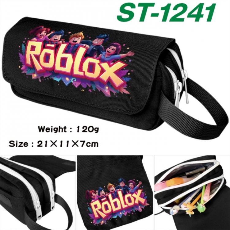 Roblox Anime waterproof canvas portable double-layer pencil bag cosmetic bag 21x11x7cm