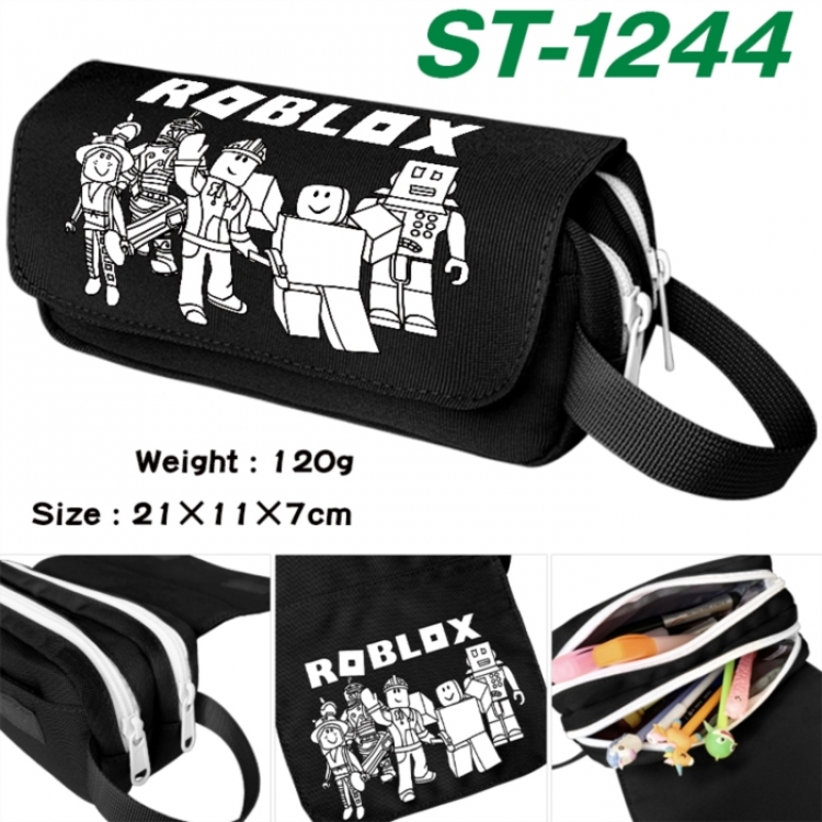 Roblox Anime waterproof canvas portable double-layer pencil bag cosmetic bag 21x11x7cm