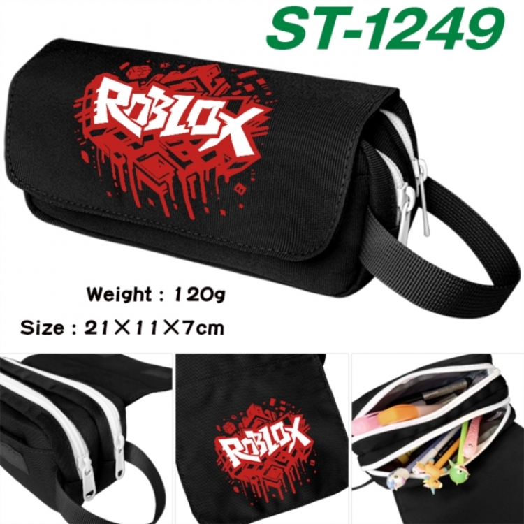 Roblox Anime waterproof canvas portable double-layer pencil bag cosmetic bag 21x11x7cm