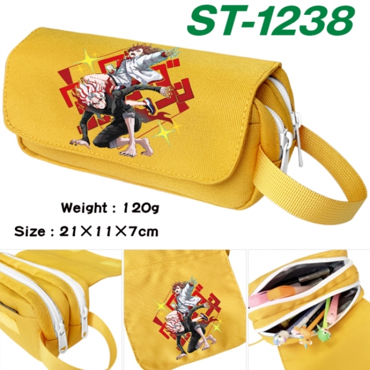 DANDADAN Anime waterproof canvas portable double-layer pencil bag cosmetic bag 21x11x7cm