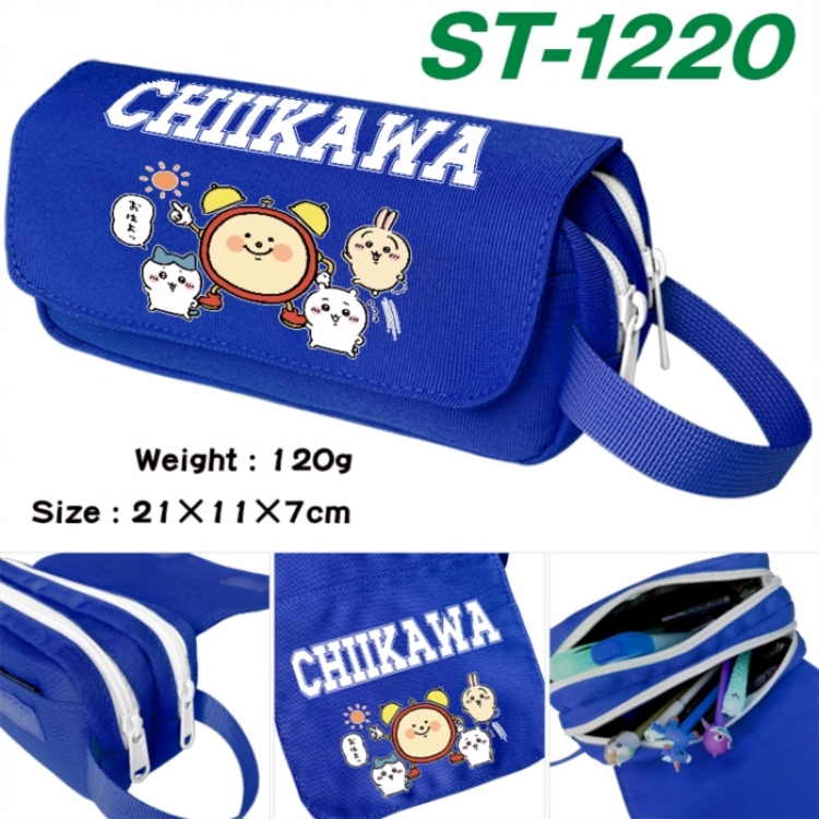 Chiikawa Anime waterproof canvas portable double-layer pencil bag cosmetic bag 21x11x7cm