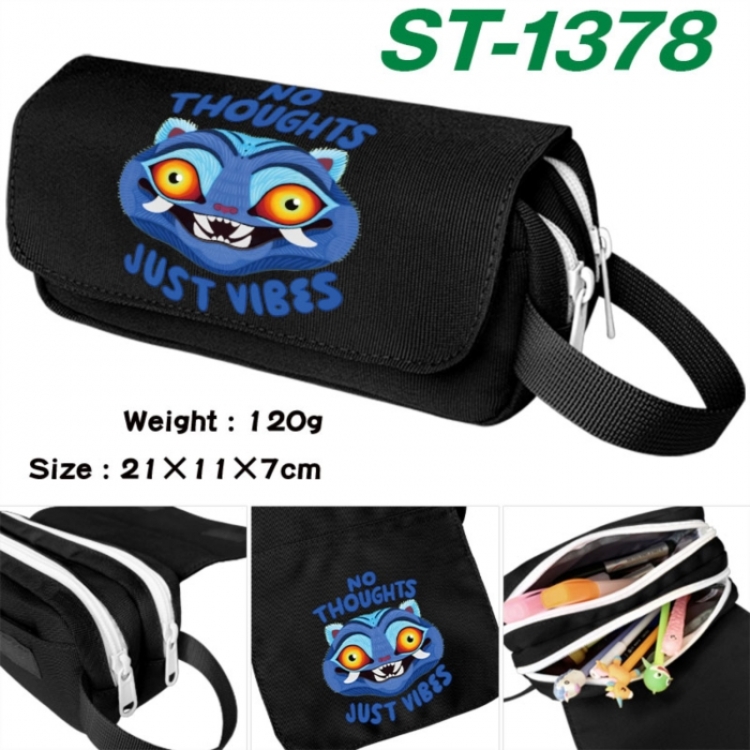 K-Pop Demon Hunters Anime waterproof canvas portable double-layer pencil bag cosmetic bag 21x11x7cm