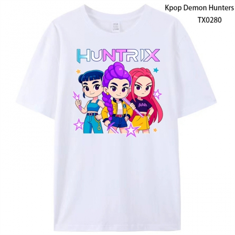 K-Pop Demon Hunters Anime peripheral printed pure cotton T-shirt from S to 4XL