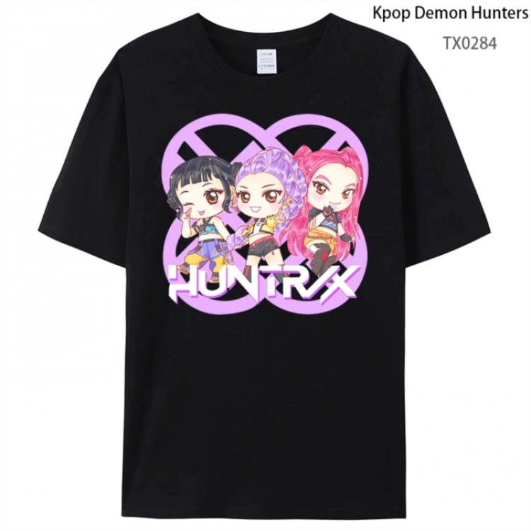 K-Pop Demon Hunters Anime peripheral printed pure cotton T-shirt from S to 4XL