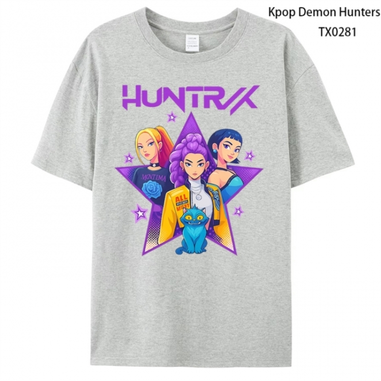 K-Pop Demon Hunters Anime peripheral printed pure cotton T-shirt from S to 4XL