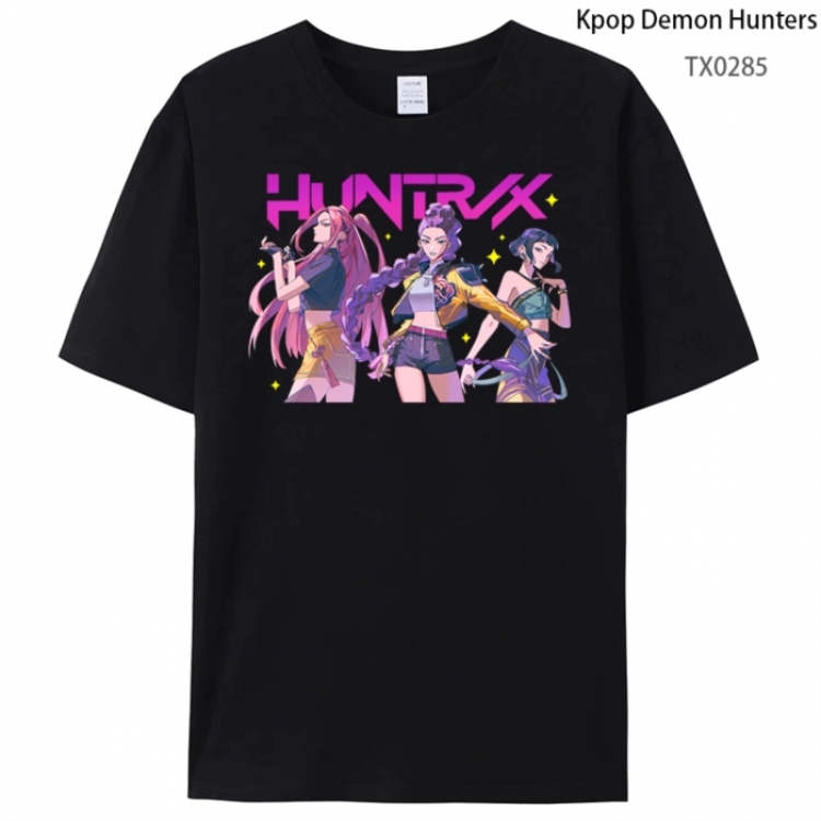 K-Pop Demon Hunters Anime peripheral printed pure cotton T-shirt from S to 4XL