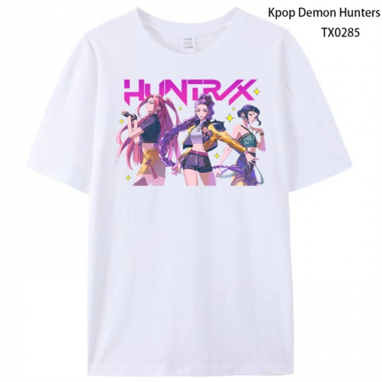 K-Pop Demon Hunters Anime peripheral printed pure cotton T-shirt from S to 4XL