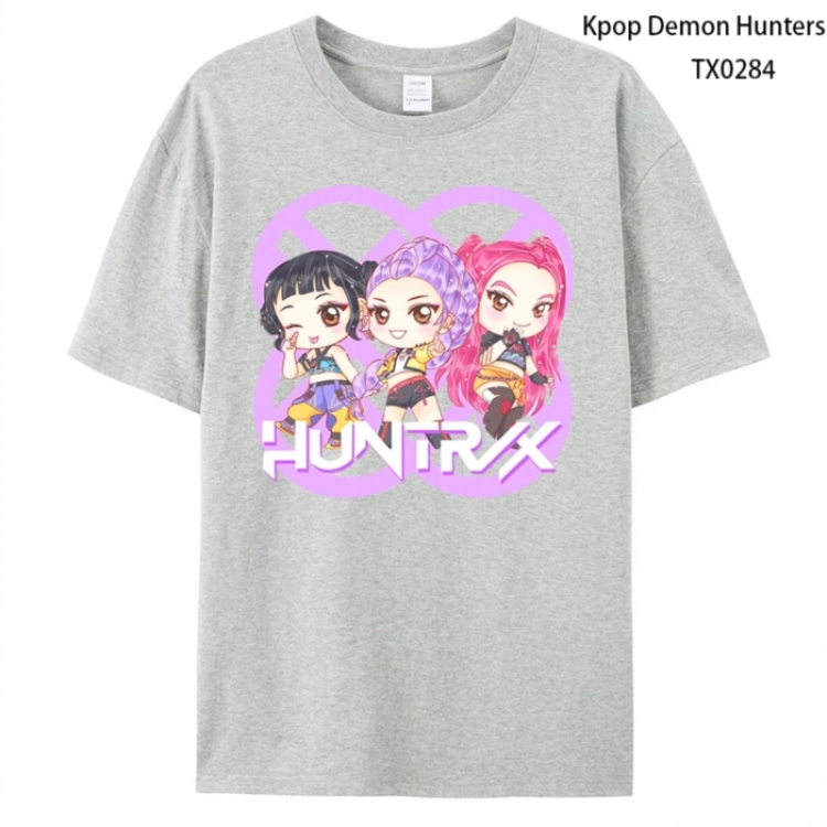 K-Pop Demon Hunters Anime peripheral printed pure cotton T-shirt from S to 4XL