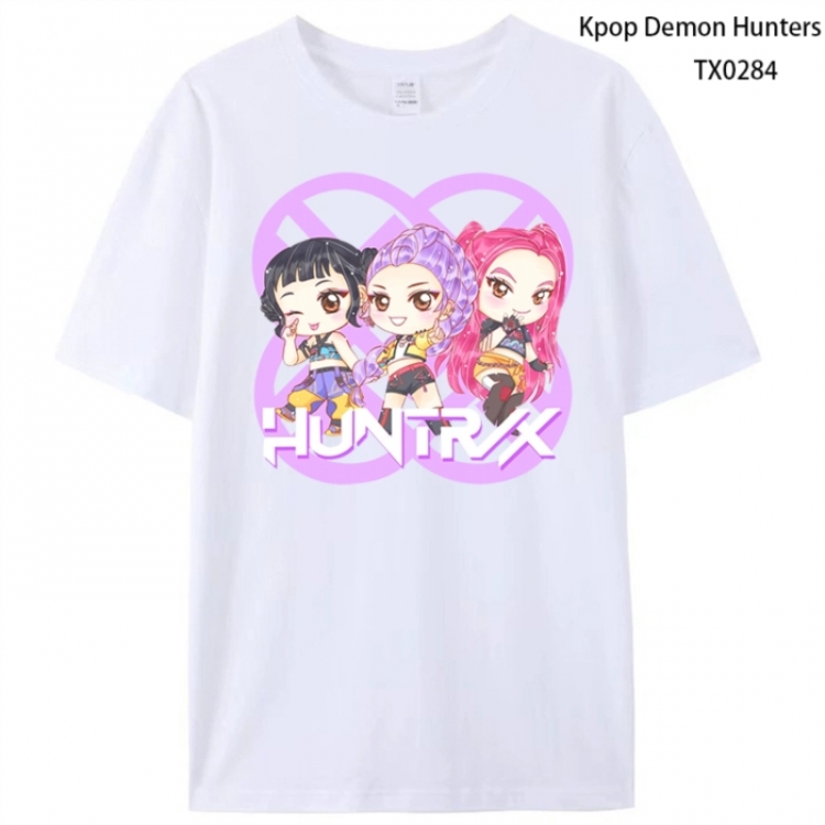 K-Pop Demon Hunters Anime peripheral printed pure cotton T-shirt from S to 4XL