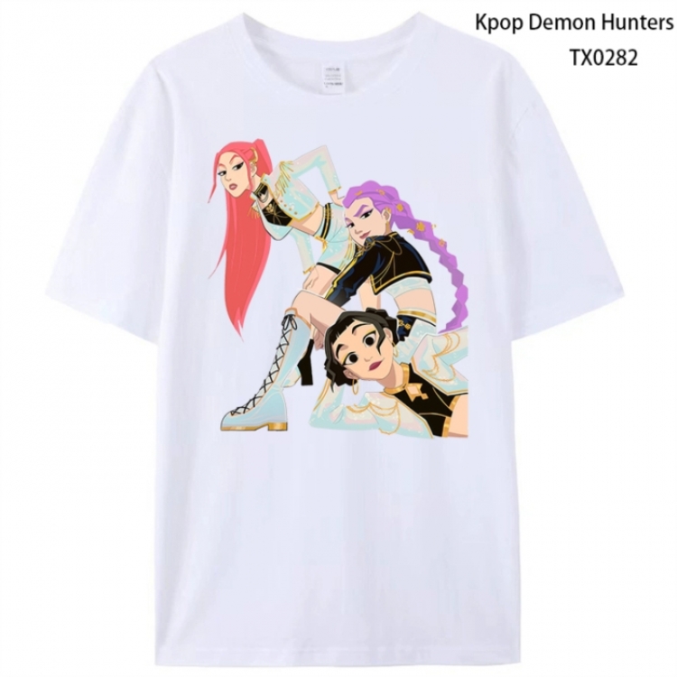 K-Pop Demon Hunters Anime peripheral printed pure cotton T-shirt from S to 4XL