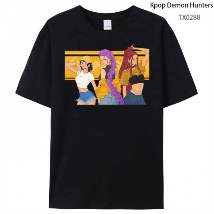K-Pop Demon Hunters Anime peripheral printed pure cotton T-shirt from S to 4XL