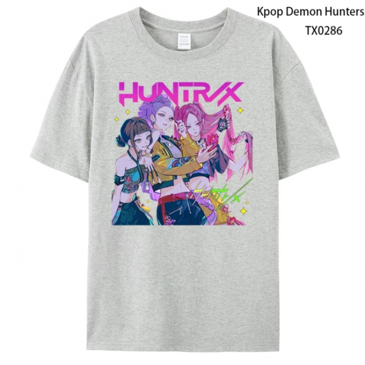 K-Pop Demon Hunters Anime peripheral printed pure cotton T-shirt from S to 4XL