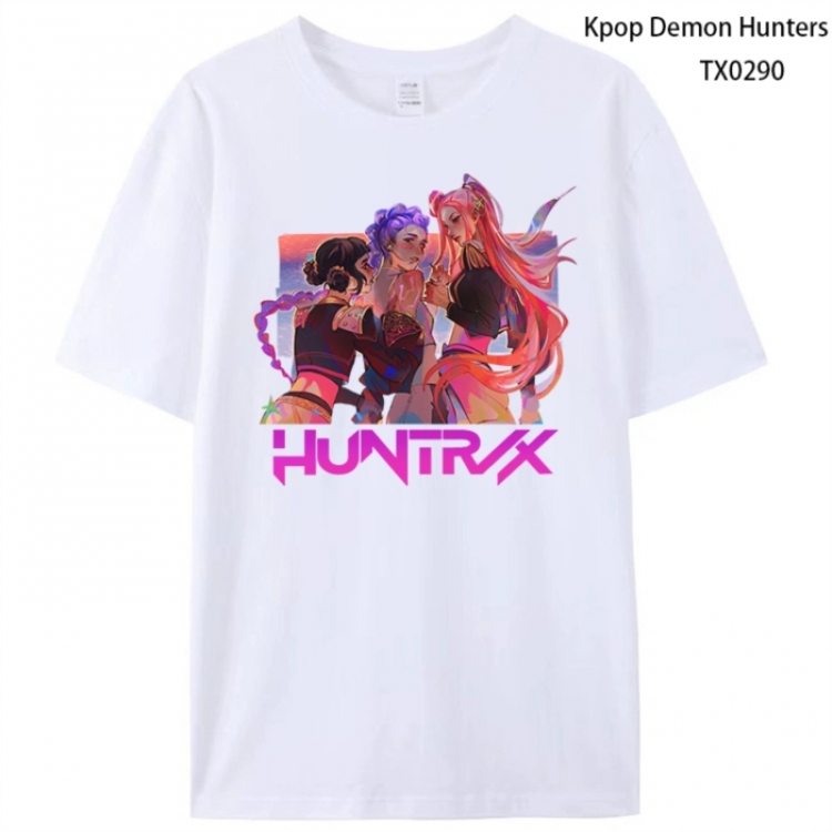 K-Pop Demon Hunters Anime peripheral printed pure cotton T-shirt from S to 4XL