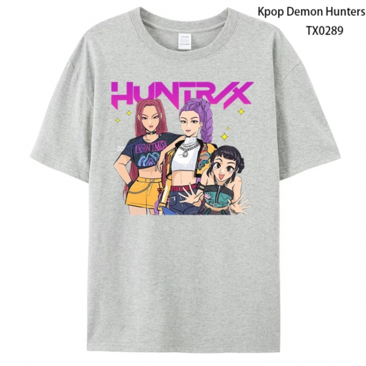 K-Pop Demon Hunters Anime peripheral printed pure cotton T-shirt from S to 4XL