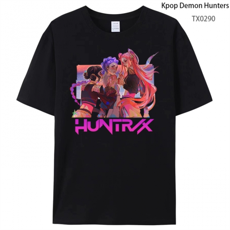 K-Pop Demon Hunters Anime peripheral printed pure cotton T-shirt from S to 4XL