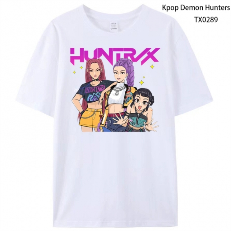 K-Pop Demon Hunters Anime peripheral printed pure cotton T-shirt from S to 4XL