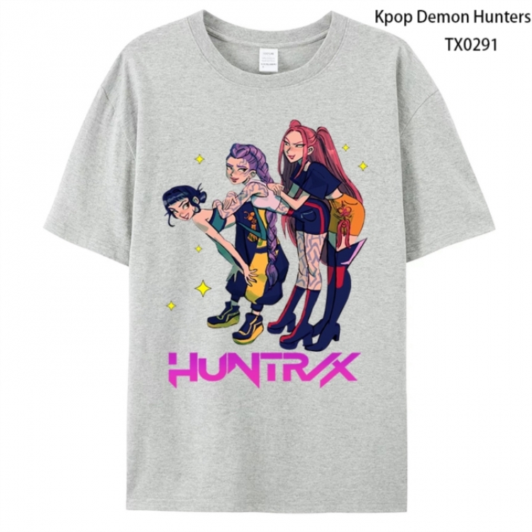 K-Pop Demon Hunters Anime peripheral printed pure cotton T-shirt from S to 4XL