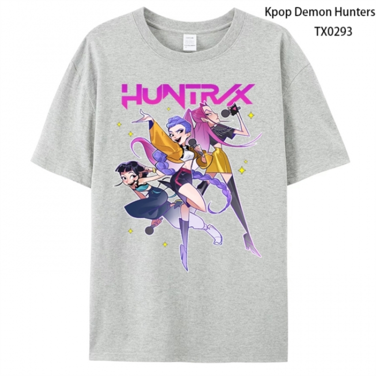 K-Pop Demon Hunters Anime peripheral printed pure cotton T-shirt from S to 4XL
