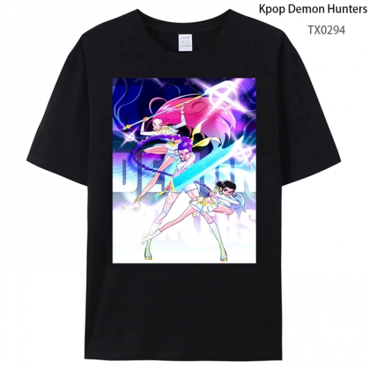 K-Pop Demon Hunters Anime peripheral printed pure cotton T-shirt from S to 4XL