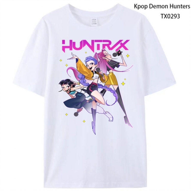 K-Pop Demon Hunters Anime peripheral printed pure cotton T-shirt from S to 4XL