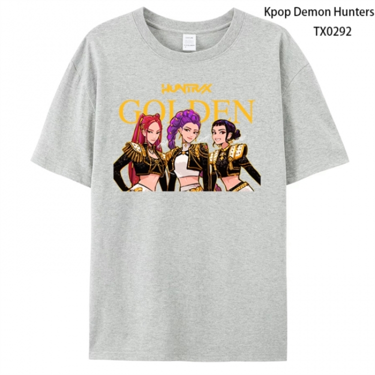 K-Pop Demon Hunters Anime peripheral printed pure cotton T-shirt from S to 4XL