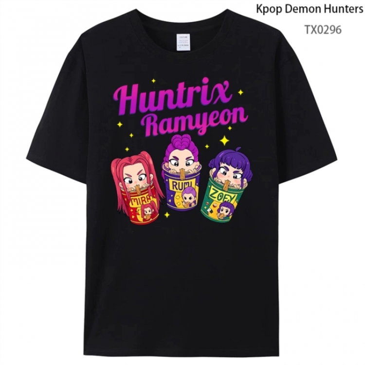 K-Pop Demon Hunters Anime peripheral printed pure cotton T-shirt from S to 4XL