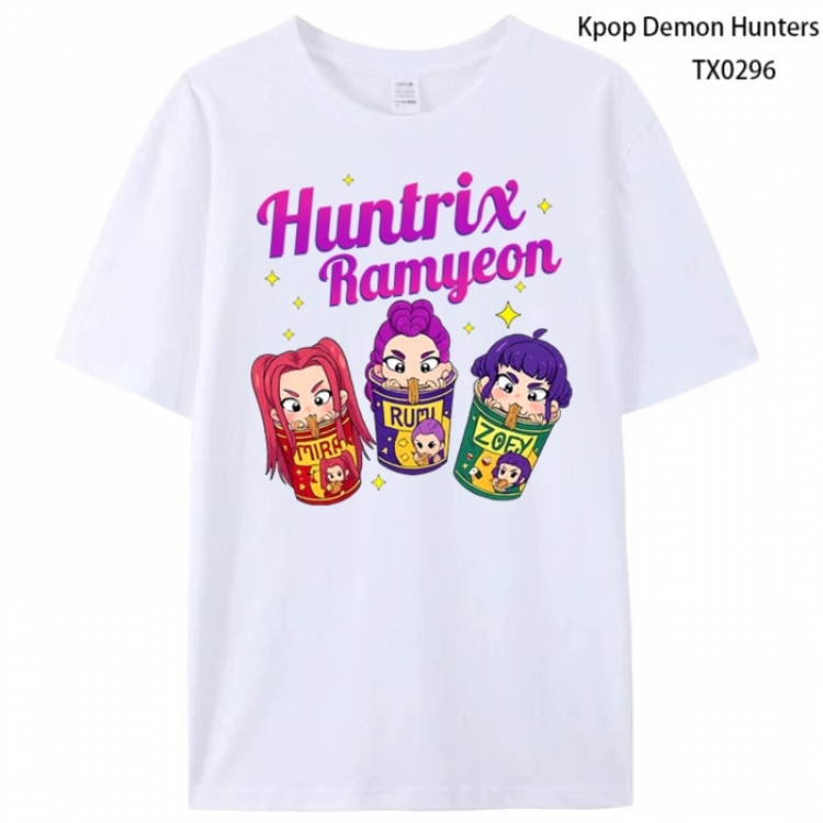 K-Pop Demon Hunters Anime peripheral printed pure cotton T-shirt from S to 4XL