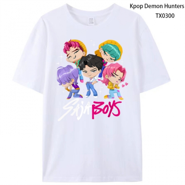 K-Pop Demon Hunters Anime peripheral printed pure cotton T-shirt from S to 4XL