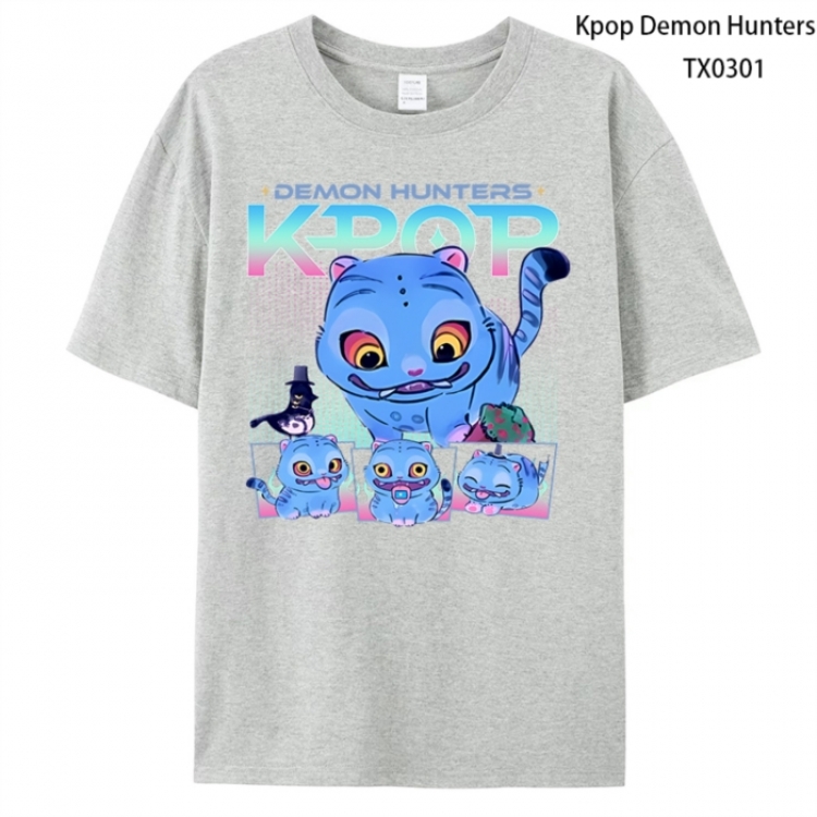 K-Pop Demon Hunters Anime peripheral printed pure cotton T-shirt from S to 4XL